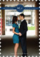 Navy Circle Initials Photo Save the Date Cards Image 6 of 6